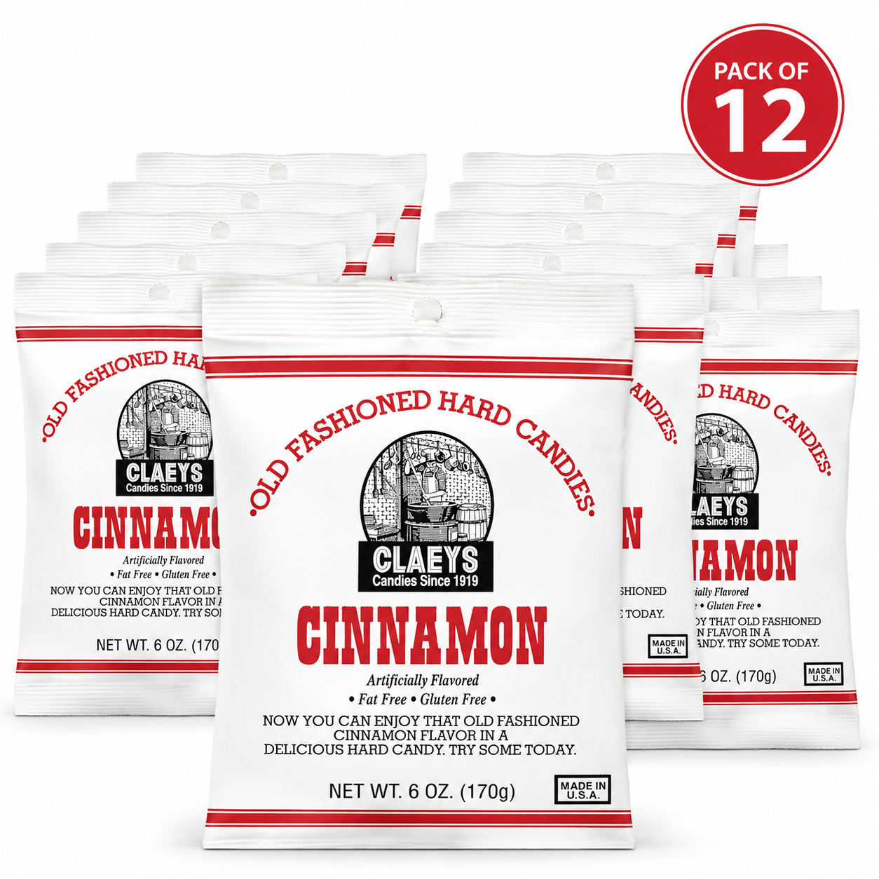 Claeys Old Fashioned Cinnamon Candy 6 oz Bags Claeys